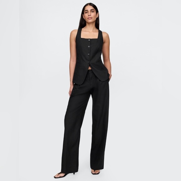GAP Pants - NWT! GAP Black 365 Low Rise Linen-Blend Trousers - Multiple Sizes 🩷